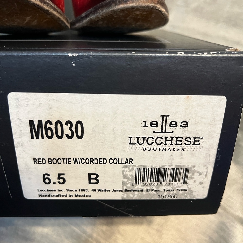 Lucchese Gwen Red Western Bootie w/Stonewash Finish. Women's Size 6.5 - Picture 14 of 14